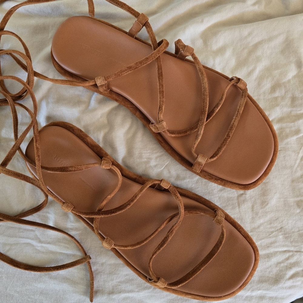 Khaite Alba Suede Ankle-Tie Gladiator Sandals - Picture 4 of 12